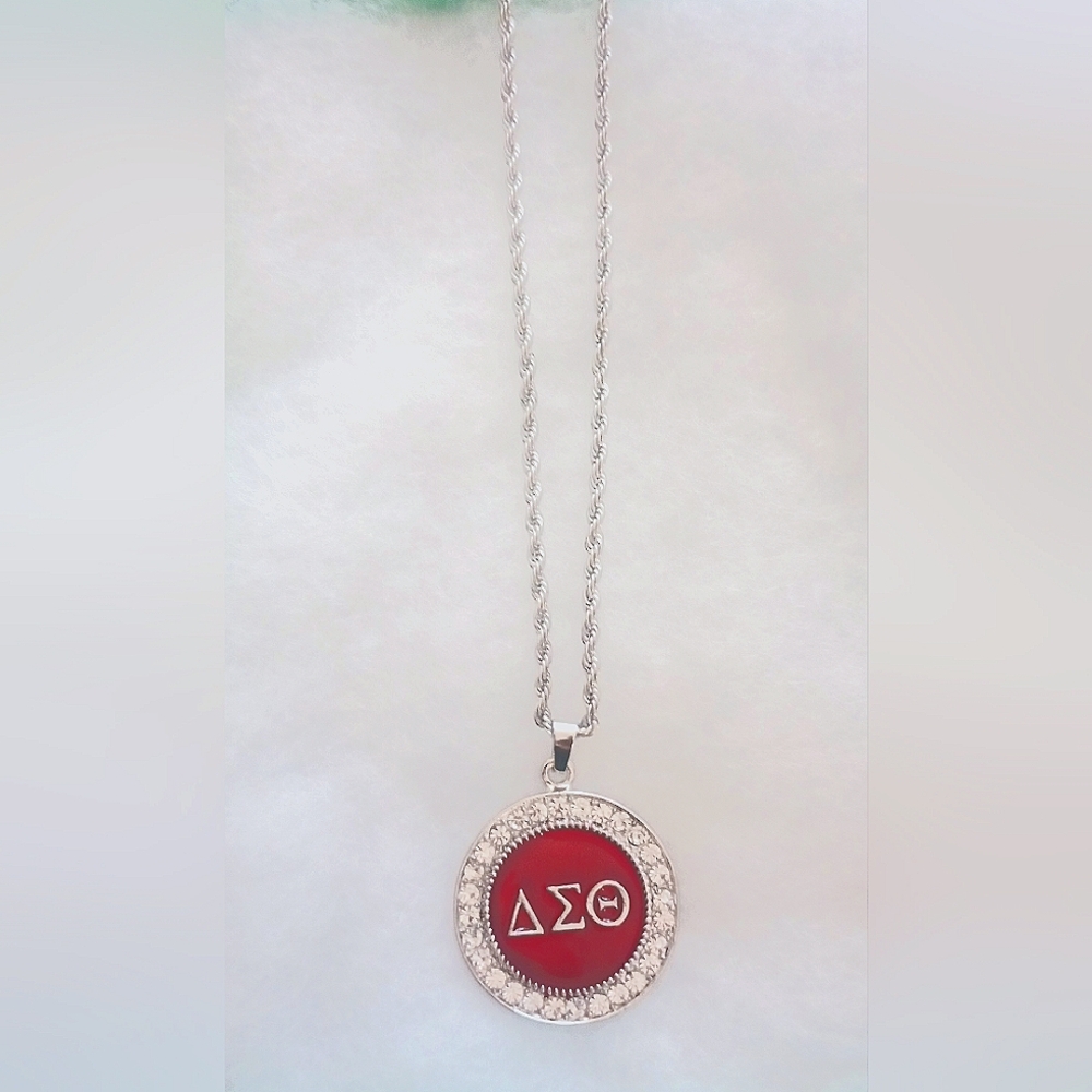 Delta Sorority Rope Chain Necklace with Logo Pendant